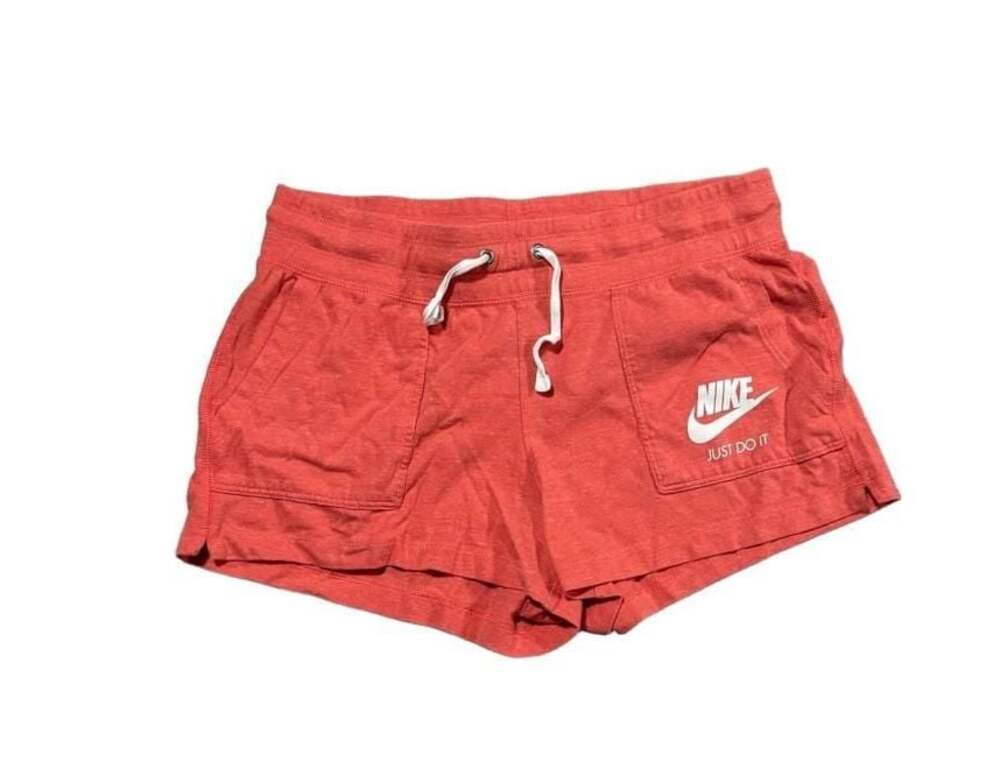 Nike Just Do It Women's Jersey Knit Lounge Shorts Coral Red Size L